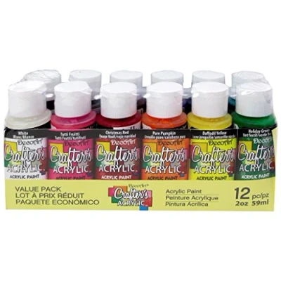 Image of Deco Art Decoart Crafter&#039;s Value Pack Acrylic 12pc, Yellow, 59 ml (Pack of 12)