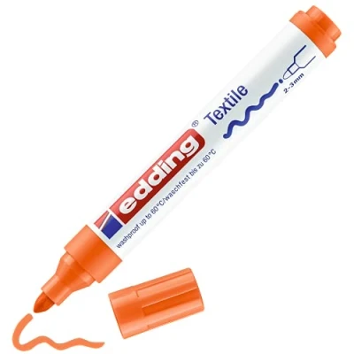 Image of edding 4500 TEXTILE T SHIRT FABRIC PEN ORANGE MARKER 2 3mm Line
