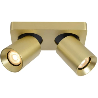 Image of Nigel Modern Twin Ceiling Spotlight LED Dim to warm GU10 2x5W 2200K/3000K Matt Gold, Brass