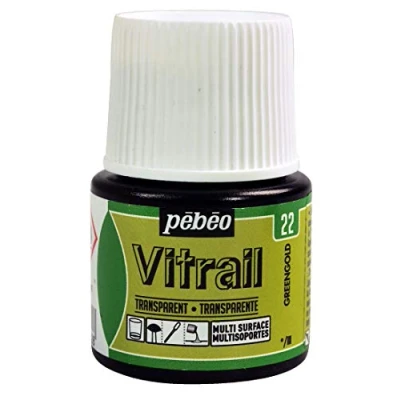 Image of Pebeo Vitrail Stained Glass Effect Paint 45 Milliliter Bottle, gold