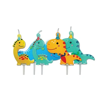 Image of Anniversary House Dino Party Pick Candles Pack of 5