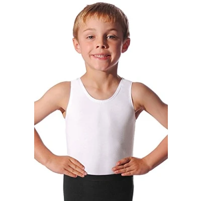 Image of Roch Valley Oliver Sleeveless Mens/Boy&#039;s Leotard White Aged 7 8 122 128cm (1B)