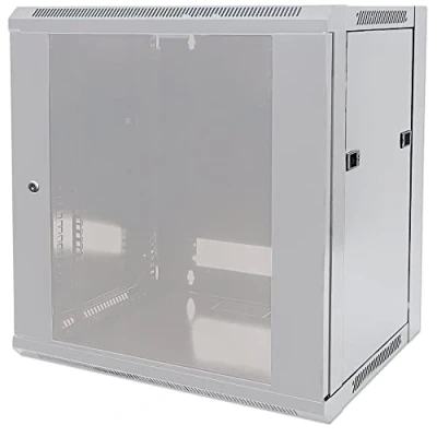 Image of Intellinet Network Cabinet, Wall Mount (Standard), 15U, 600 mm Deep, Grey, Flatpack, Max 60 kg, Metal &amp; Glass Door, Back Panel, Removeable Sides, Suitable also for use on a desk or floor, 19 Inch