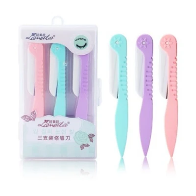 Image of 3 Pcs x Pro Tinkle Eyebrows Razor Trimmer Shaper Shaver Hair Remover Set