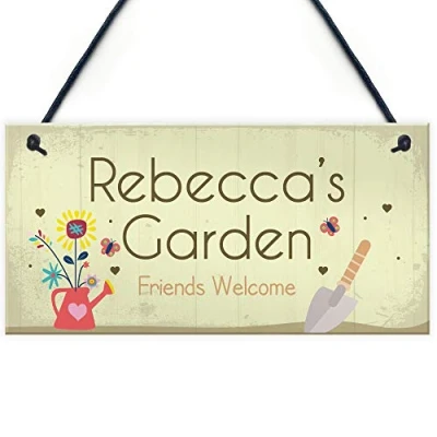 Image of RED OCEAN Personalised Garden Signs And Plaques Any Name Summer House Shed Sign Nan Grandma Mum Gift