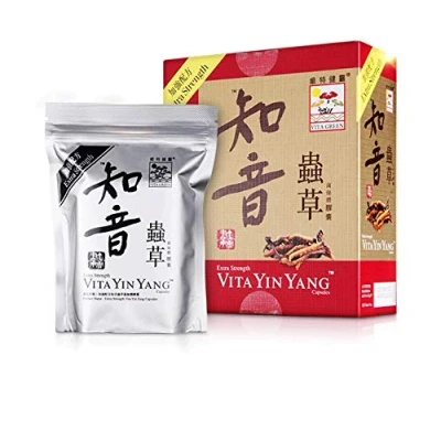 Image of Vita Yin Yang Cordyceps Mycelium Capsules, Militaris Mushroom Supplement, Immune Energy, Stamina &amp; Endurance Support Booster, Stress Fatigue Relief Nutritional Aid, Lung 60 Capsules