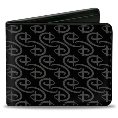 Image of Buckle Down Men&#039;s Bifold Wallet Disney Signature D, 4.0&quot; x 3.5&quot;
