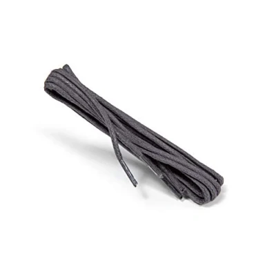 Image of Kaps Waxed round Thin Laces, 2 mm quality 100% cotton shoe laces for casual and fashion footwear, made in Europe, 1 pair (75 cm 29 inch 4 to 5 eyelet pairs / 84 Dark gray)