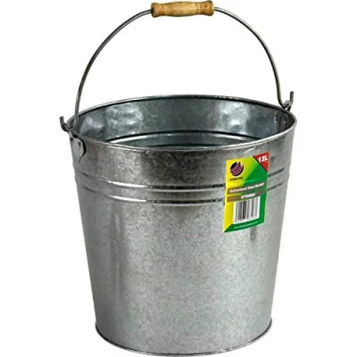 Image of Galvanised Metal Bucket with Handle (12L Bucket)