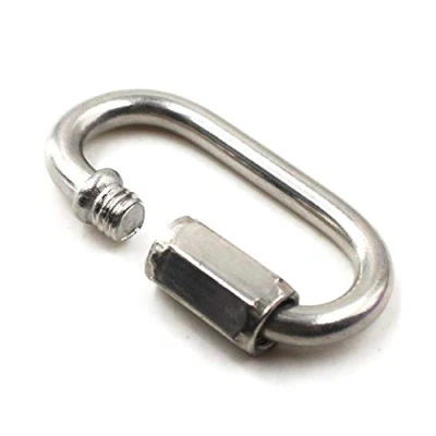Image of Flomore M12 Lock Quick Link Chain Connector 304 Stainless Steel Screw Carabiner Pack Of 1