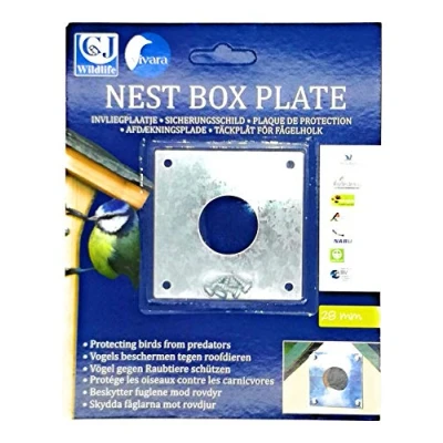 Image of C J Wildbird Foods Limited Nest Box Protection Plate 28mm, metal