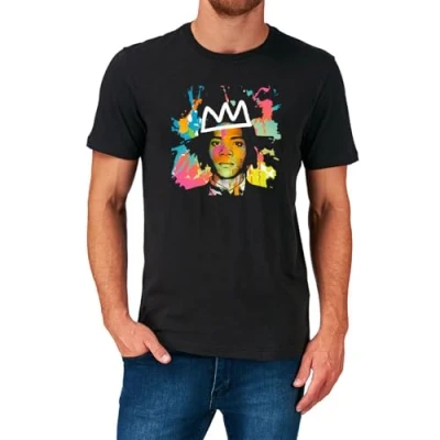 Image of CFZQYALNB Jean Michel Basquiat T Shirt Graffiti New York 70&#039;S 80&#039;S 90&#039;S Black
