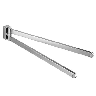 Image of BGL Brush Nickel Swivel Towel Rail, Storage Oganizer Space Saving Wall Mounted Rack Holder Double Bar for Bathroom