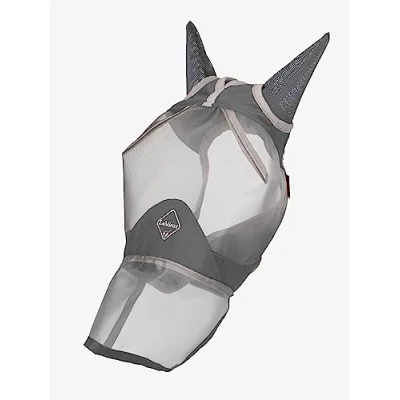 Image of LeMieux Horse ArmourShield Pro Full Fly Mask with Soft Bamboo Lining UV Protective &amp; Breathable Mesh Grey X Small