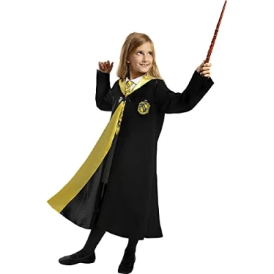 Image of Funidelia Harry Potter Hufflepuff Costume for boys and girls Hogwarts, Wizards Costumes kids, accessory &amp; props Halloween, carnival parties Size 5 6 years Black