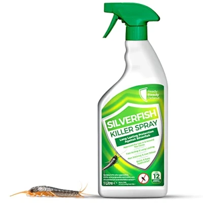 Image of Silverfish Killer Spray 1 Litre Fast Acting Cypermethrin Formula Long Lasting 12 Week Protection Against Infestations Low Odour &amp; Easy to Use for Home Commercial Spaces
