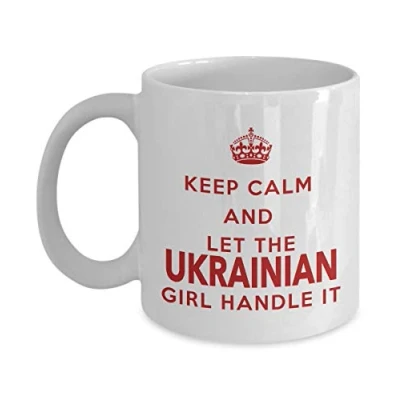 Image of Lsjuee Ukrainian Mug Keep Calm and let The Girl Handle it Coffee Unique Gift for
