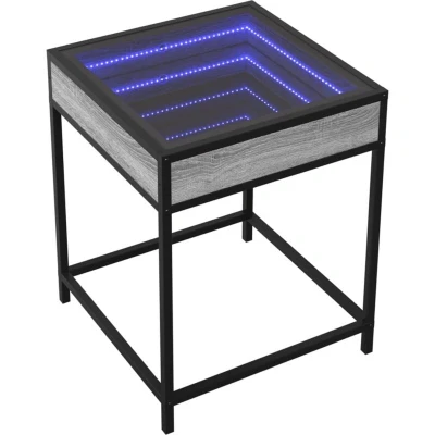 Image of vidaXL Coffee Table with Infinity LED Grey Sonoma 40x40x51 cm