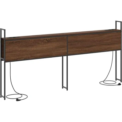 Image of vidaXL Storage Headboard Brown oak 180 cm Engineered wood
