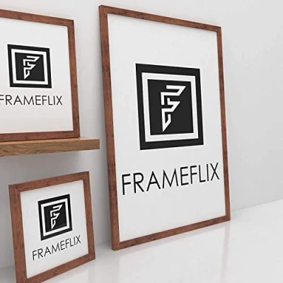 Image of FrameFlix Rustic 9x9 Inch Thin Picture Photo Frame Wall Hanging Free Standing Wood Effect
