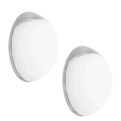 Image of WAGNER Doorstop Screw or Glue Wall 2pcs. Set Ø 20 x 8 mm, Stroke Bumper Made of die cast zinc with Stainless Steel Look + Soft White Thermostatic Rubber, to be Screwed glued on Walls 15512202