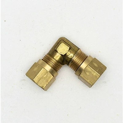 Image of British Made 90 Degree 8mm to Bend Brass Compression Fitting