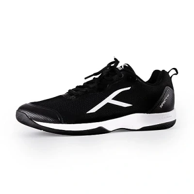 Image of HUNDRED Men&#039;s Infinity Pro Non Marking Badminton Shoe, Black/White, 10 UK