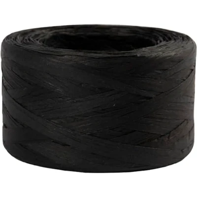 Image of Paper Raffia L 100 m W 7 8 mm Black