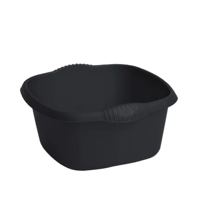 Image of 32cm Round, Square, 39cm Rectangular High Grade Upcycled Plastic Bowl Kitchen Sink,Basin Mixing, Washing Up Tidy Organizer Midnight Dark Greyish (Square)