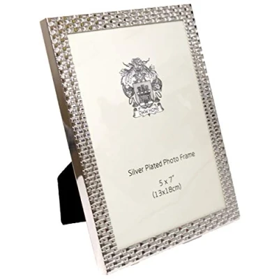 Image of The Charlbury Silver Plated Photo Frame Woven Style Design 5 x 7 inch (13 18 cm)