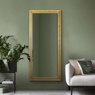 Image of MirrorOutlet Large Shabby Chic Ornate Full Length Gold Wall Mirror 5ft3 x 2ft5,XY090
