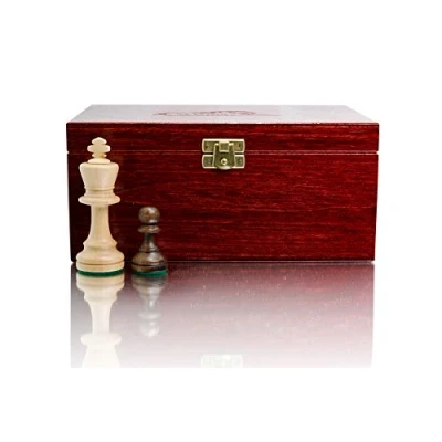 Image of Classic STAUNTON Chess Set NO.5 in Stylish Box Master of Wooden Pieces Only Handmade Tournament Without Table