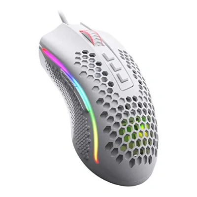 Image of Redragon M808 Storm Ultralight Wired Gaming Mouse, 85g Lightweight Honeycomb Shell Adjustable DPI Up to 12,400 Optical Sensor 7 Programmable Buttons for PC Gamers White
