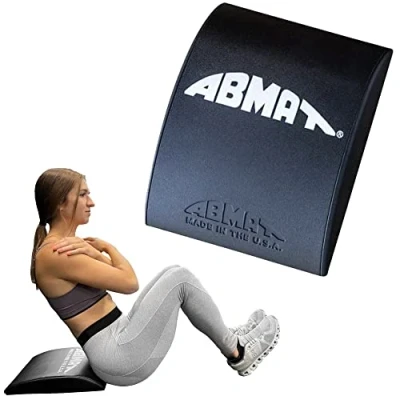 Image of ABMAT Molded Abdominal &amp; Core Trainer Mat for Full Range of Motion Sit Ups Crunches and Ab Workouts in one Piece Black Foam with Warranty