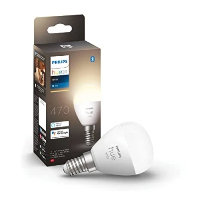 Image of Philips Hue White Smart Light Bulb Lustre [E14 Small Edison Screw] with Bluetooth. Works Alexa, Google Assistant, Apple Homekit