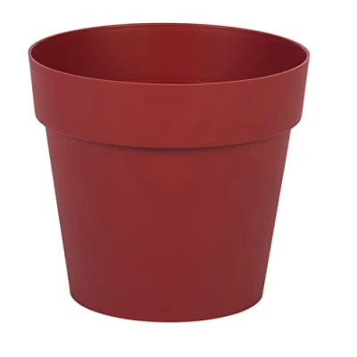 Image of EDA Round Tuscany Flower Pot, Diameter 15 cm Volume 1.6 L 15.3 x H 13.7 Ruby Red