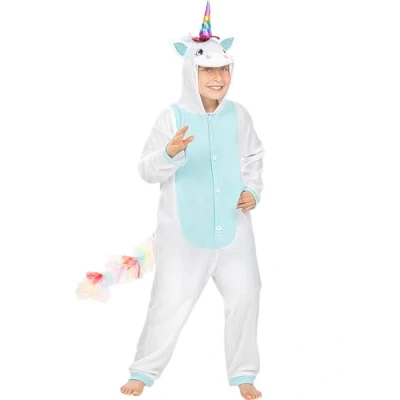 Image of Funidelia Blue Unicorn Onesie Costume for boys &amp; girls Original Funny Costumes kids, accessory fancy dress props Halloween, carnival parties Size 3 4 years White