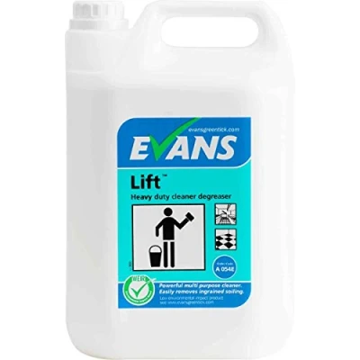 Image of Evans A054EEV2 Lift Heavy Duty Unperfumed Cleaner Degreaser 5 Litre Pack of 2