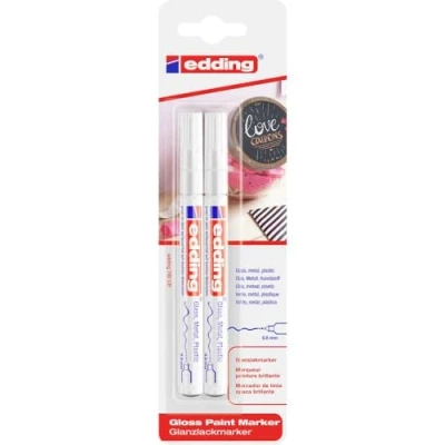 Image of edding 780 Paint Marker Pen Extra Fine Low Odour White Pack of 2
