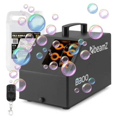 Image of beamz B300 Professional Bubble Machine with 5L Fluid Portable, Electric Outdoor for DJs &amp; Parties, Wireless Remote, DJ Machine, Blowing Machines
