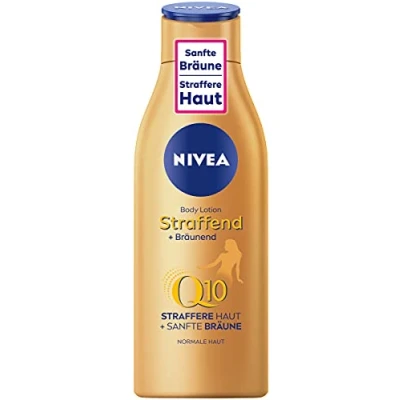 Image of NIVEA Body Lotion Firming + Tanning Q10, Care for a Gentle Tan with Fresh Summer Fragrance, Skin Firmer in Just 10 Days (200 ml)