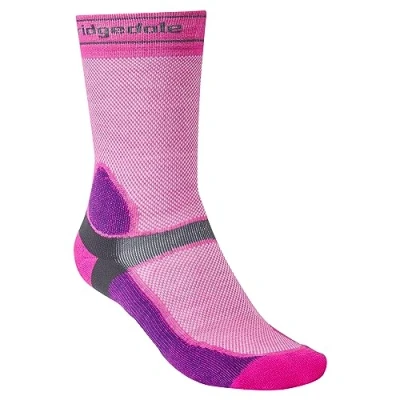 Image of Bridgedale MTB Summer Weight T2 Coolmax Sport Mens Boot Length Mountain Bike Socks Pink, Large