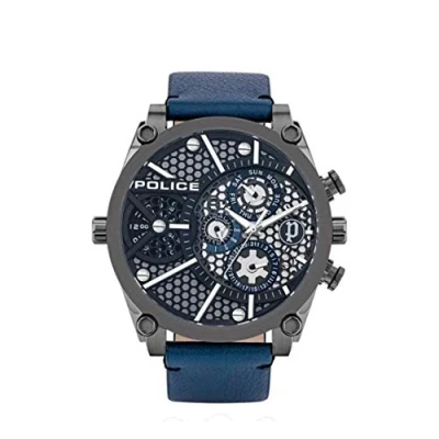 Image of Police Unisex Adult Analogue Quartz Watch with Leather Strap PL15381JSU.61B