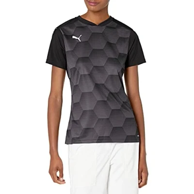 Image of PUMA Women&#039;s Teamfinal 21 Graphic Jersey T Shirt, Black/Asphalt, Small