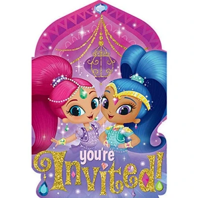 Image of Amscan International Shimmer &amp; Shine Postcard Party Invitations (8 pack)