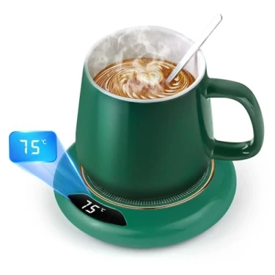 Image of Coffee Mug Warmer for Desk, Smart Cup Warmer, with 3 Temperature Settings &amp; Touch Screen Switch, Electric Beverage Heating Coffee, Water, Milk, Tea, Hot Chocolate (No Cup)