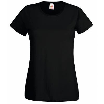 Image of Fruit Of the Loom Ladies/Womens Lady Fit Valueweight Short Sleeve T Shirt (Pack 5) (Black) Cotton Size 2XL
