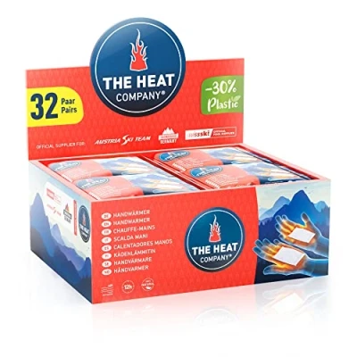 Image of THE Heat COMPANY Handwarmers New: 30% Less Plastic EXTRA Warm For 12 Hours Hands 32 Pairs Air Activated Pads Pocket Warmer Against Cold
