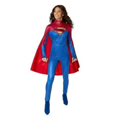 Image of Rubie&#039;s 703020 The Flash Movie Supergirl Adult Fancy Dress, Women, Blue/Red, Medium