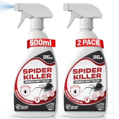 Image of Spider Repellent Spray 500ml Killer for Indoor and Outdoor Use Rapid Action, Lasting Protection &amp; Stain Free Formula (2 Pack)